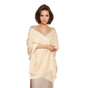 Cream Pashmina Shawl Wraps For Women Evening Dresses Sparkly Elegant Silk new